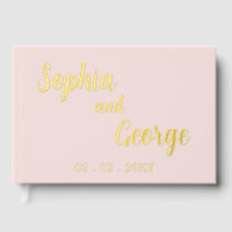 Elegant Modern Blush and Gold Wedding Guest Book