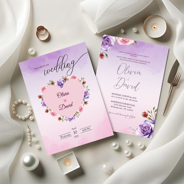 Elegant Modern Blush Floral Wedding Invitation (Creator Uploaded)