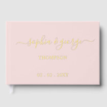 Elegant Modern Blush Gold Wedding Foil Guest Book