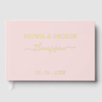 Elegant Modern Blush Gold Wedding Foil Guest Book