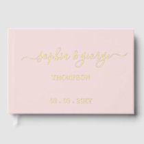 Elegant Modern Blush Gold Wedding Guest Book