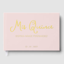 Elegant Modern Blush Photo Quinceañera Guest Book