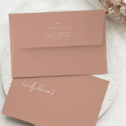 Elegant Modern Blush Pink A7 Wedding Invitation Envelope