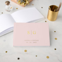 Elegant Modern Blush Pink and Gold Wedding Guest Book