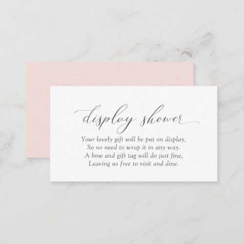 Elegant Modern Blush Pink Display Shower Enclosure Card