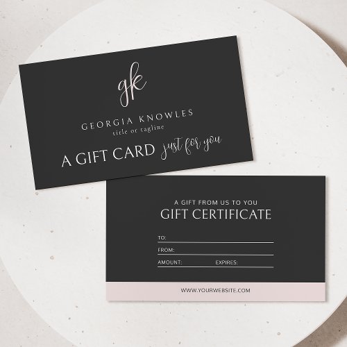 Elegant Modern Blush Pink Gift Certificate