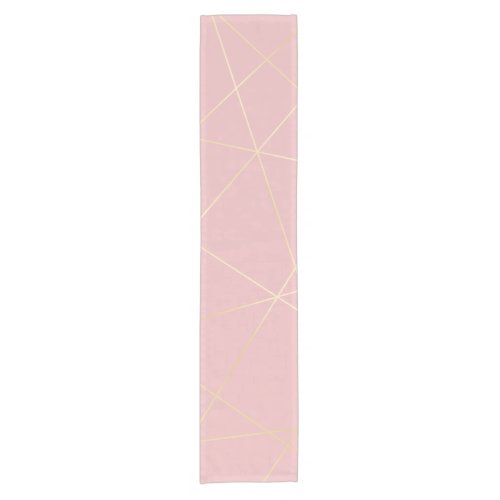 Elegant modern blush pink gold geometric pattern short table runner