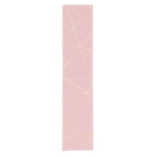 Elegant Modern Blush Pink Gold Geometric Pattern Short Table