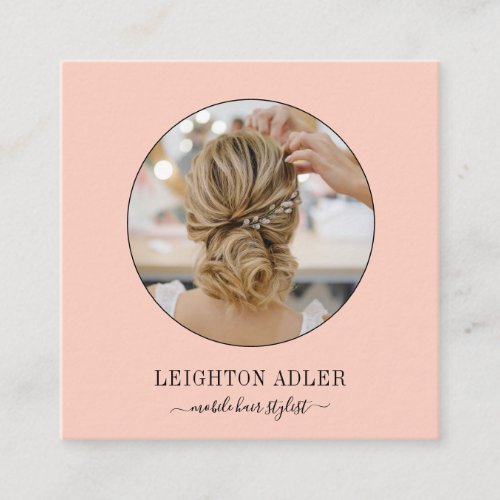 Elegant Modern Blush Pink Hair Stylist Chic Script Calling Card