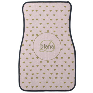 Elegant Modern Blush Pink Initials Monogram Car Floor Mat