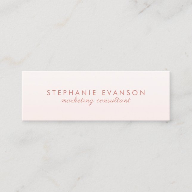 Elegant Modern Blush PInk Minimalist Mini Business Card (Front)