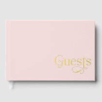 Elegant Modern Blush Wedding Foil Guest Book