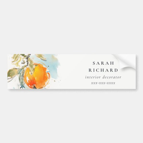 Elegant Modern Boho Abstract Sketchy Orange Garden Bumper Sticker