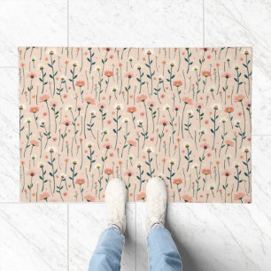 Elegant Modern Boho Chic Wildflower Doormat