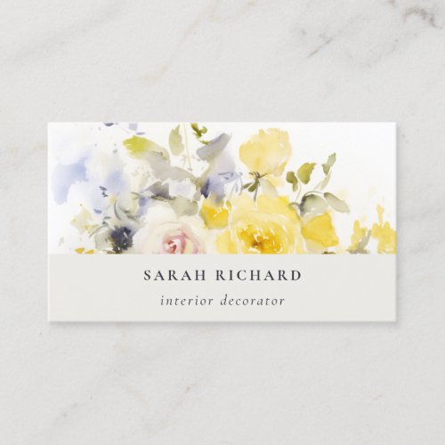 Elegant Modern Boho Vinatge Colorful Rose Floral Business Card