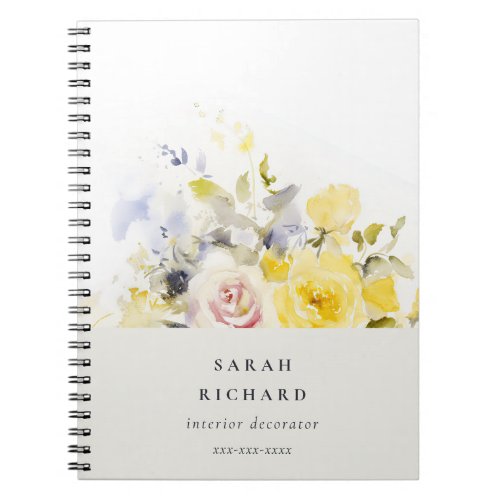 Elegant Modern Boho Vinatge Colorful Rose Floral Notebook