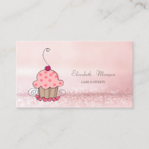 Elegant Modern Bokeh Cake Sweets Business Card