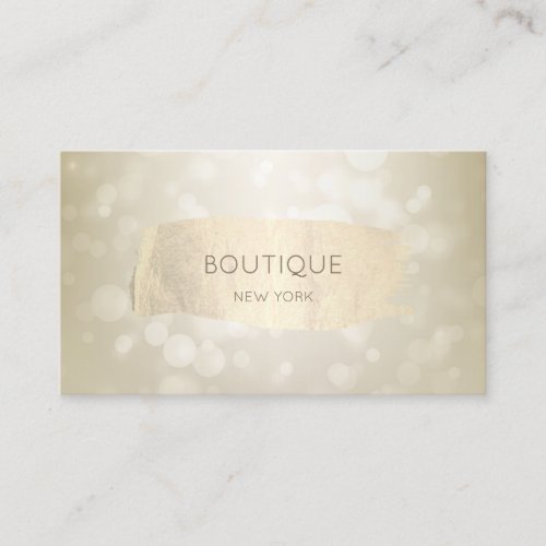 Elegant Modern BokehGold Brush Stroke Business Card