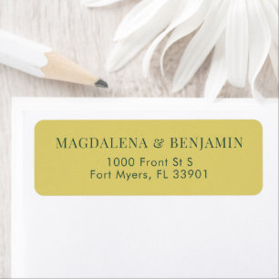 Elegant Modern Bold Citrus Yellow and Olive Green Label