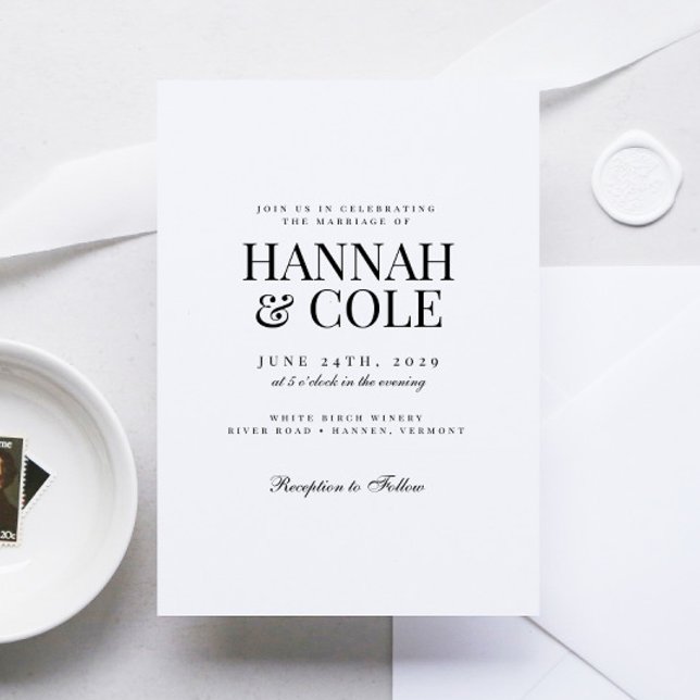 Elegant Modern Bold Names Wedding Invitation (Creator Uploaded)