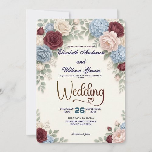 Elegant Modern Botanical All In One QR Code Invitation