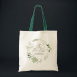 Elegant modern botanical Mr and Mrs wedding favor Tote Bag<br><div class="desc">Rustic modern natural monochrome green floral and botanical wedding decor favor Mr and Mrs tote. With beautiful script text and sage green,  gray and white foliage watercolor details. This modern wedding collection is sure to set the style for your big day.</div>