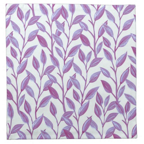 Elegant Modern Botanical Purple Leaves Pattern  Cloth Napkin