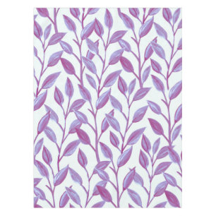 Elegant Modern Botanical Purple Leaves Pattern Tablecloth