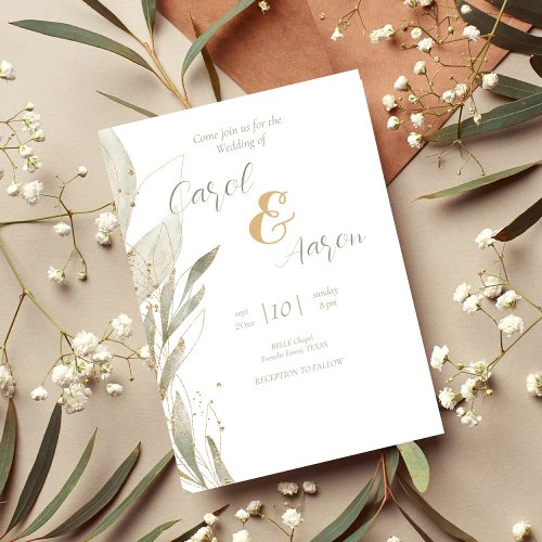 elegant modern botanical   wedding flyer