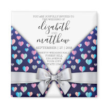 Elegant Modern Bow and Heart Speckles Design Magnet