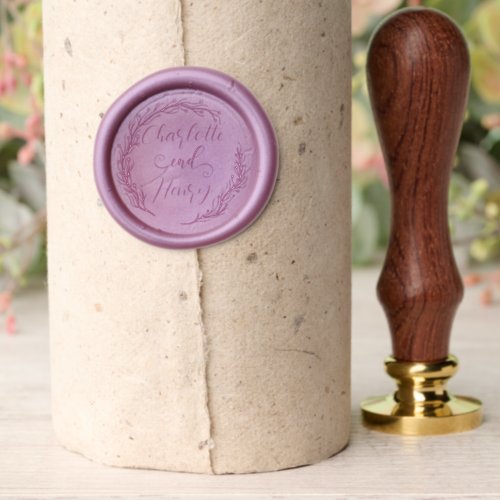 Elegant Modern Bride and Groom Initials Wedding Wax Seal Stamp