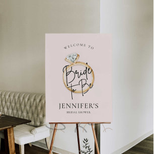 Elegant Modern Bride to Be Welcome Sign