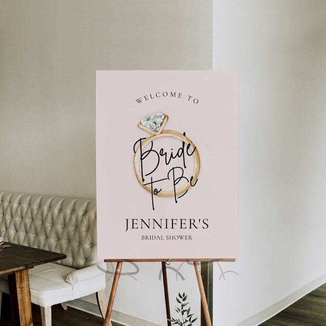 Elegant Modern Bride to Be Welcome Sign (Creator Uploaded)