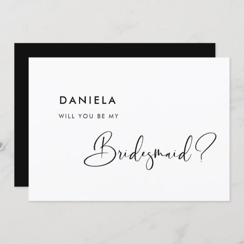 Elegant & modern Bridesmaid proposal card