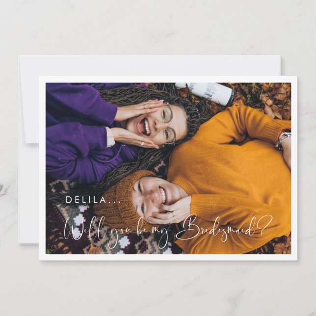 Elegant & modern Bridesmaid proposal card (Front)