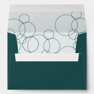 Elegant Modern Bubbles Geometric Gray & Dark Teal Envelope