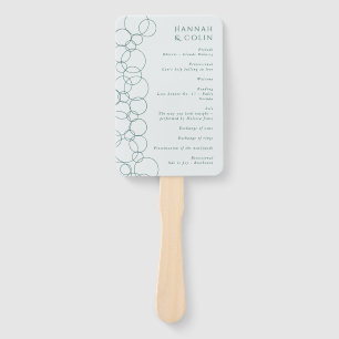 Elegant Modern Bubbles Geometric Gray & Dark Teal  Hand Fan