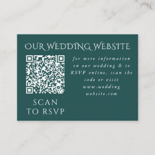 Elegant Modern Bubbles Gray & Teal Web QR Enclosure Card