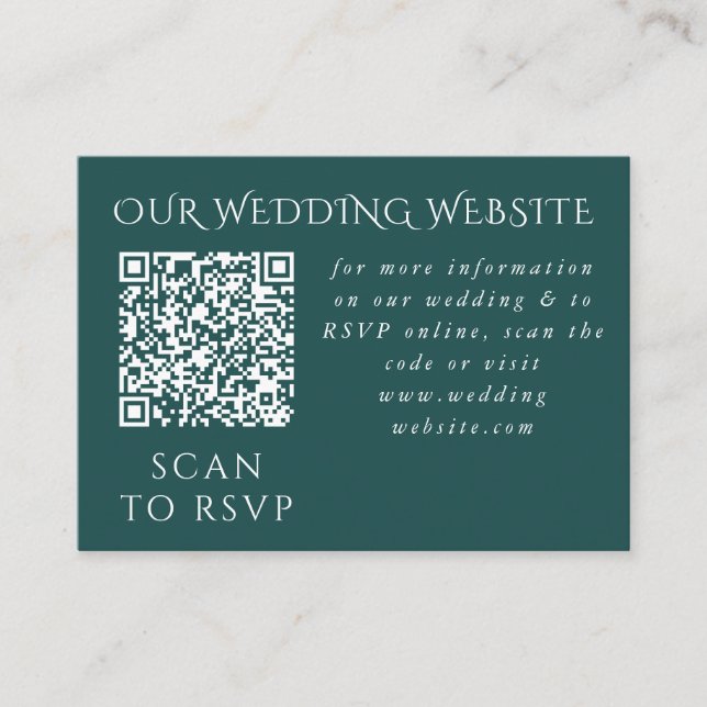 Elegant Modern Bubbles Gray & Teal Web QR Enclosure Card (Front)