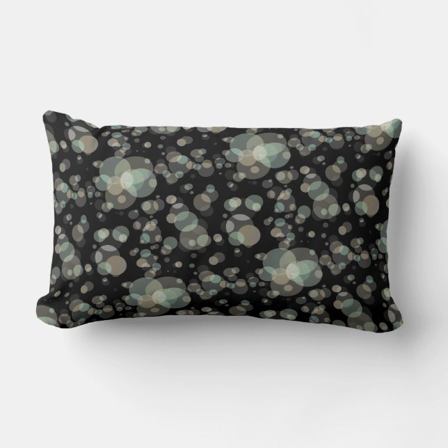 Elegant Modern Bubbles Pattern on any Color Lumbar Pillow (Front)