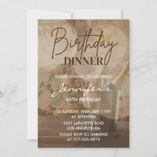 Elegant Modern Bubbly Champagne 69th birthday Invitation