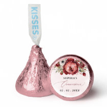 Elegant Modern Burgundy Blush Floral Quinceañera  Hershey®'s Kisses®