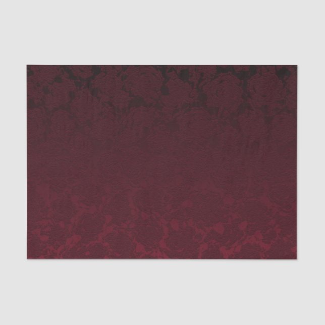 Elegant Modern Burgundy Floral Pattern Tissue Paper (Front)