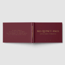 Elegant Modern Burgundy Quinceañera Guest Book