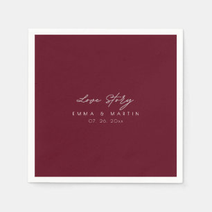 Elegant & modern Burgundy Script Wedding Napkins