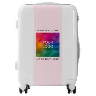 Elegant Modern Business Logo Blush Pink Carry On Luggage