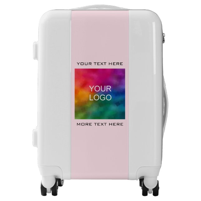 Elegant Modern Business Logo Blush Pink Carry On Luggage (Front)