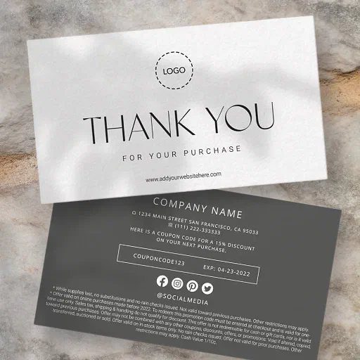 Elegant Modern Business Promo Coupon Ad Campaign Note Card Elegant Modern Business Promo Coupon Ad Campaign Note Card