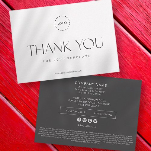 Elegant Modern Business Promo Coupon Ad Campaign Note Card