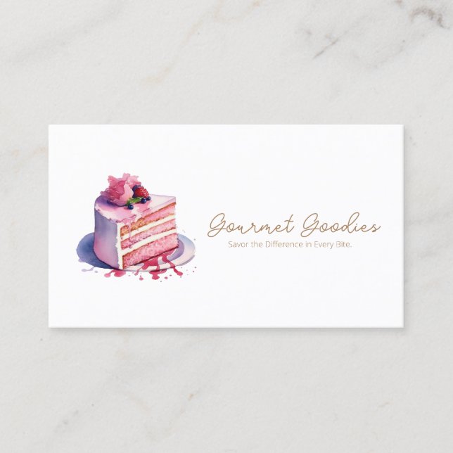 Elegant Modern Cake Designer Business Card (Front)